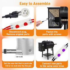 Auger Motor,Grill Induction Fan Kit,Fire Burn Pot and Hot Rod Ignitor,Traeger Pa