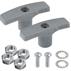 (2-Pack, Grey RV Waste Valve Handle Acrylonitrile Butadiene Styrene (ABS)