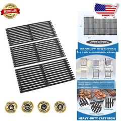 17″ Cast Iron Grill Grates for Charbroil TRU-Infrared, 3 Pcs, Non-Stick, Heat…