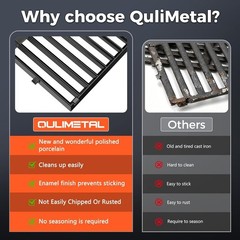 QuliMetal Spirit E310 Grill Parts for Weber Spirit, 17.5″ Grill Grates 15.3″ Fla