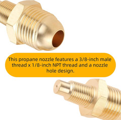 3/8″ Flare X 1/8″ NPT Gas Orifice Jets Nozzle,Propane Orifice Connector Brass Tu