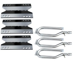 Replacement Burner Tube & Heat Plate Kit for Gas Grills, 3-Pack
