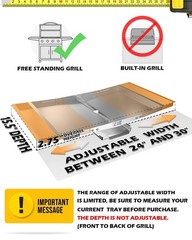 Grease Tray Catch Pan Adjustable 24-30 Inch Compatible 4-5 Burner Grill