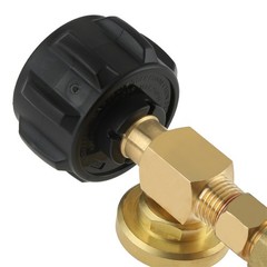QCC1 Propane Refill Pressure Elbow Adapter 90 Degrees With ON-Off Control Valve