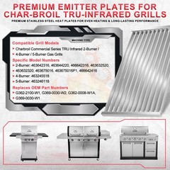 G362-2100-W1 Grill Emitter Plates for Charbroil Commercial 17 1/8″L, silver