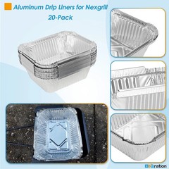 BBQration Aluminum Drip Liner for Nexgrill Parts Silver (For Nexgrill)