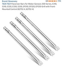 Flavorizer Bars (62752-4)for Weber Genesis 300 Series, E310, S310, E320, E33…