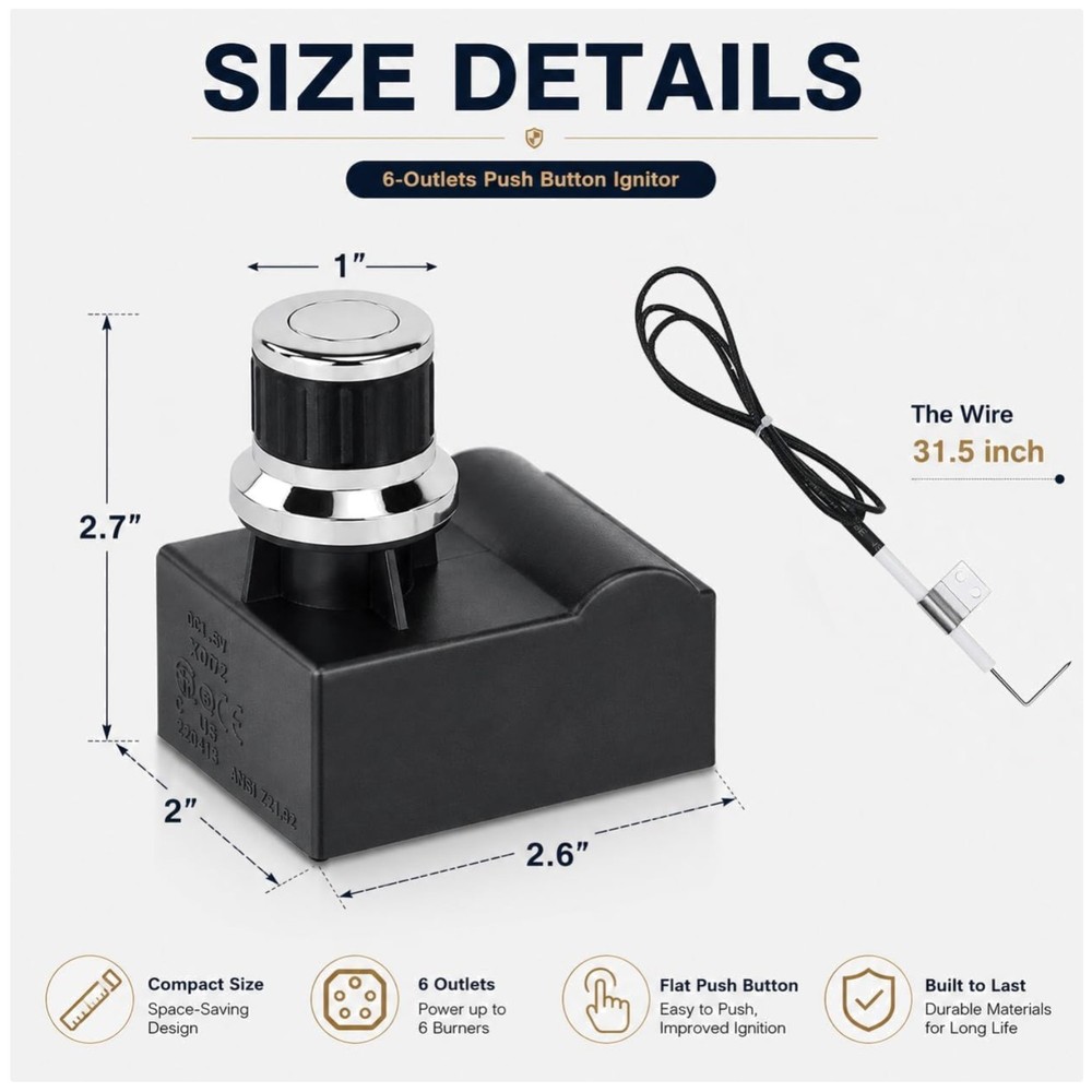 6 Outlet Push Button Igniter for Nexgrill Grills