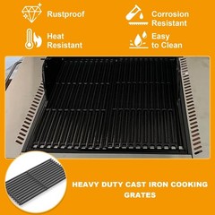 Grill Replacement Parts for 2-Burner Gas Grills – Cast Iron Grates, Stainless St