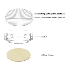 only fire BBQ Cooking Grate System Flexible Grilling Rack with Heat Deflector