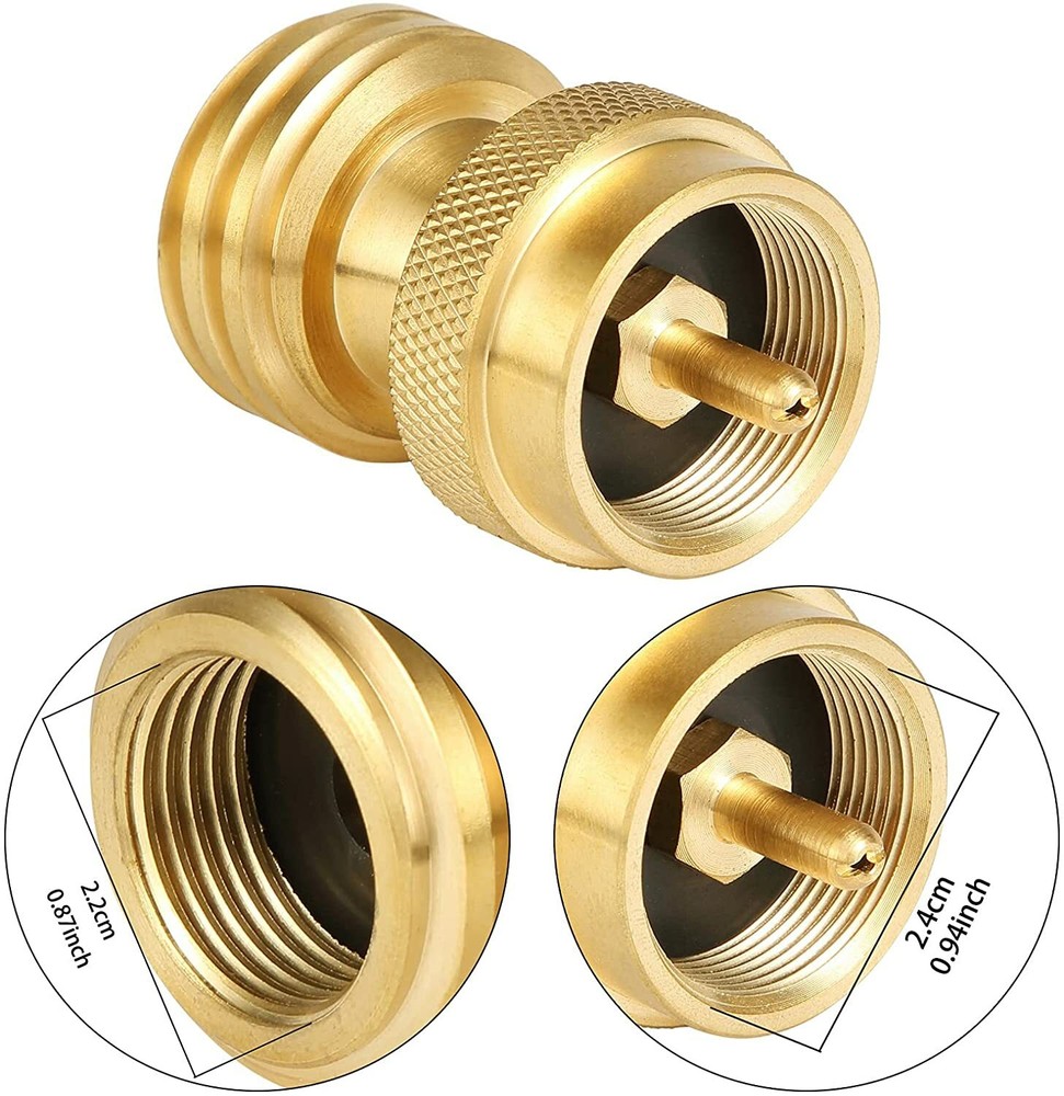 1 LB Round Propane Adapter Converter Universal Small Bottle POL to QCC1 adapter