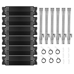 Set of 6 Grill Heat Plates and 6 Burner Tubes with Igniter Electrode Replacem…
