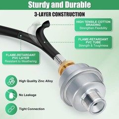 WADEO Propane Fuel Filter with 6FT Propane Adapter Hose to 20-40lb Propane Tanks