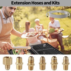 24 FT Propane Hose Extension High Pressure Braided 24 FT, Silver