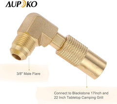 Aupoko Propane Elbow Adapter for Blackstone, Brass RV Gas Connector 3/8″ Male Lo