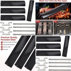Heat Shield Burners Tubes Grill Replacement for Brinkman 810-8411-5, 810-1415-W