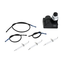 Igniter Button Kit Push-button Electronic + 3 Spade Connectors for Gas Grill BBQ