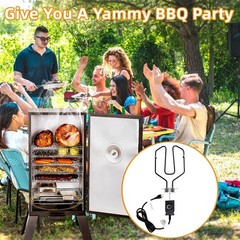 Upgrade 1650W Electric Smoker Heating Element with Adjustable Thermostat Cont