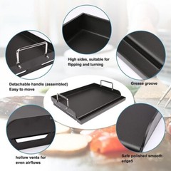 Uniflasy Universal Griddle Flat Top Plate 17″ x13” Nonstick Coating Cooking Grid
