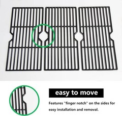 Durable Porcelain Coated Cast Iron Grill Grates 16 7/8″ – 3-Pk Replacement