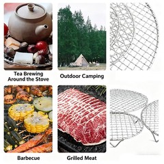Round Cooking and Cooling Rack 2 Pieces Stainless Steel for Baking Roasting BBQ
