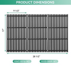 463242716 17″ Cast Iron Grill Grates for Charbroil TRU Infrared 4 Burner 4632…