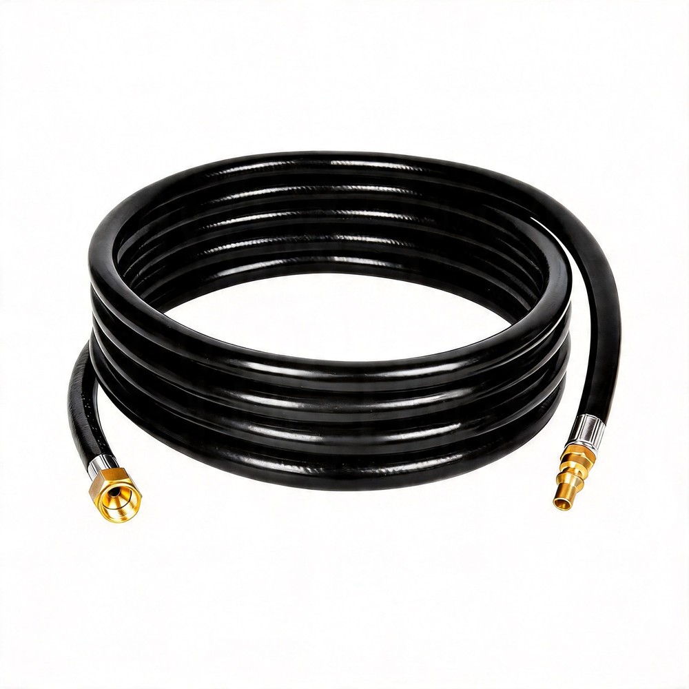 12FT RV Propane Quick Connect Hose Camping Grill Fire Pit Gas Line Adapter