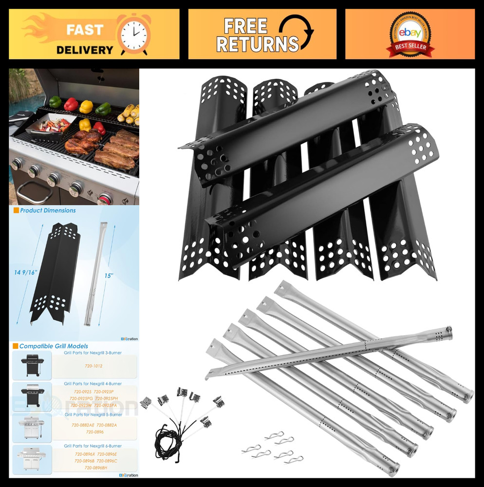 Grill Parts Replacement Kit for 6-Burner Gas Grills – Heat Shield & Flame Tamer