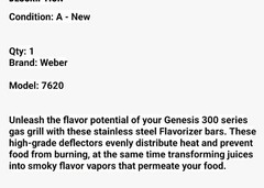 Hongso 7620 17.5″ Flavorizer Bars Replace. for Weber Genesis 300/Ships From USA