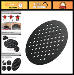 9.75″ Charcoal Fire Grate Replacement for 18″ Kamado Grill – Cast Iron Accessory