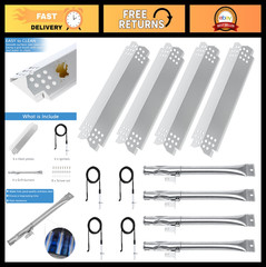 Grill Replacement Parts for 4 Burner Gas Grill – Burners, Heat Plates & Ignitors