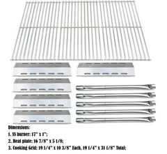 DG210 Gas Grill Parts Kit for Ducane, Stainless Steel Burners, Heat Plates, Grid