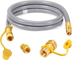 High-Pressure 6FT Natural Gas Hose with Quick Connect for Grills & Fire Pits