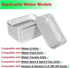 30Pack Grill Drip Pans Compatible for Weber 6415 Grills, Grease Pan Liners for W