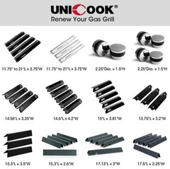 4 Pack Heavy Duty Grill Heat Plates, Adjustable 11.75″-21″, Porcelain Steel, Fla