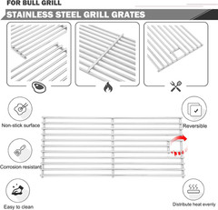 Oklagarden 57568 57569 Grates Replacement for Bull Grill Replacement Parts 5 Bur