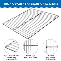 KEESHA BBQ Grill Mesh Metal Barbecue Grill Grates Replacement – Stainless Ste…