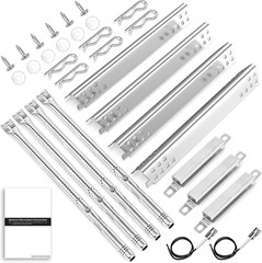 Grill Heat Plate Tent Shield Burner Pipe Crossover Tube Parts Kit for Charbroil