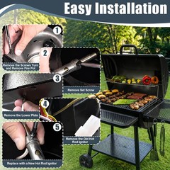 Pellet Grill Fire Burn Pot & Hot Rod Ignitor Kit – Replacement Parts for Smokers