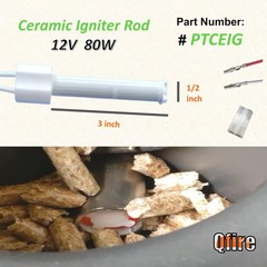 Hot Flash Ceramic Igniter Rod Compatible with Rec Tec Wood Pellet White