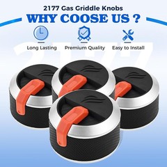 Gas Griddle Grill Orange Knobs Replacement for Blackstone 2177 Propane Griddles