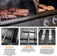 Grill Parts for Oklahoma Joe’S Longhorn Combo 3-Burner, Grill Replacement for Ch