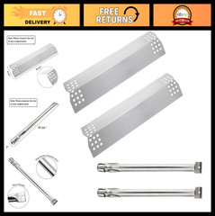 Gas Grill Repair Kit – Stainless Steel 16.5″ Burners & Heat Plate for Kitchen Gr
