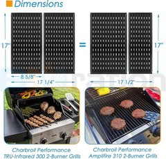 Durable 17″ Porcelain Emitter Grates for Charbroil Performance Grills – 2-Pack