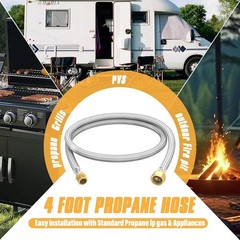 Durable 4FT Propane Extension Hose with Solid Brass Fittings – Ideal for Grills