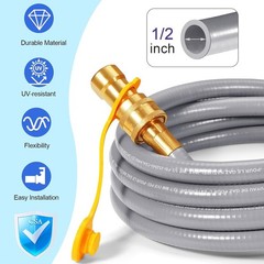 12 FT 1/2″ ID Natural Gas Hose with Quick Connect Fitting, Natural Gas Conver…