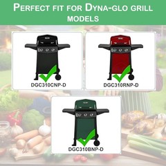 Porcelain Cooking Grid & Stainless Steel Heat Plates for Dyna-Glo 3-Burner