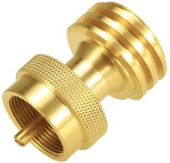 Adapter Converts Propane LP TANK POL Service Valve to QCC (Type 1) Outlet Brass
