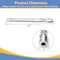 6 Pack 15 x 1 Stainless Steel Burner Replacement for Nexgrill 720-0737, 720-0744