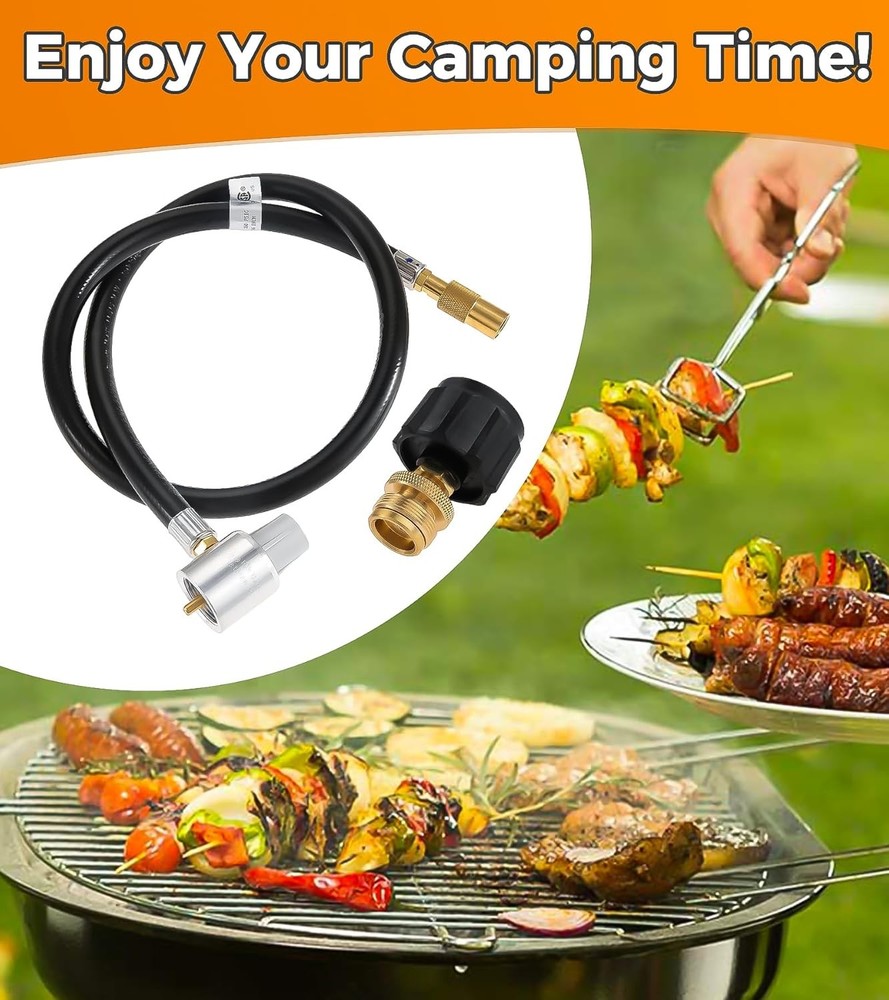 1LB Propane Tank Adapter 3FT Hose with Regulator for Coleman 5428 Guide Series